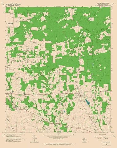 Bagwell Texas Quad - USGS 1964 White Modern Wood Framed Art Print with Double Matting by USGS