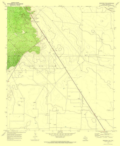 Barstow Texas Quad - USGS 1970 White Modern Wood Framed Art Print with Double Matting by USGS