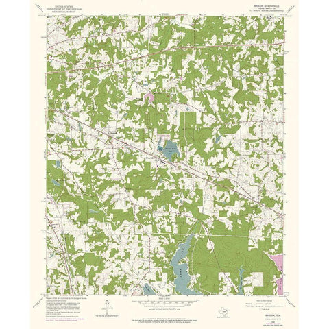 Bascom Texas Quad - USGS 1966 White Modern Wood Framed Art Print by USGS