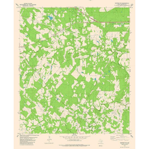 South West Bastrop Quad - USGS 1982 White Modern Wood Framed Art Print by USGS