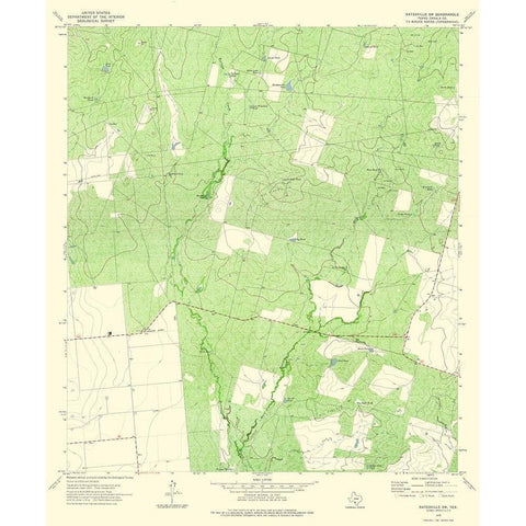 South West Batesville Texas Quad - USGS 1972 Black Modern Wood Framed Art Print with Double Matting by USGS