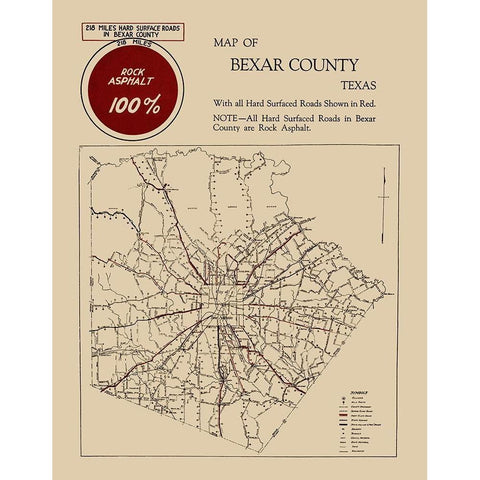 Bexar Texas Road - 1923 White Modern Wood Framed Art Print by Unknown