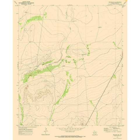 South West Belding Texas Quad - USGS 1970 White Modern Wood Framed Art Print by USGS