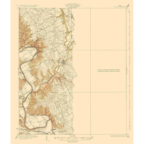 Blum Texas Quad - USGS 1889 White Modern Wood Framed Art Print by USGS