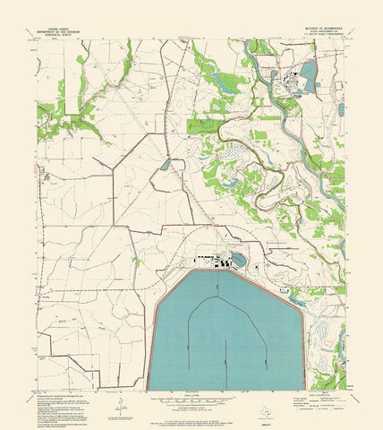 South East Blessing Texas Quad - USGS 1954 White Modern Wood Framed Art Print with Double Matting by USGS