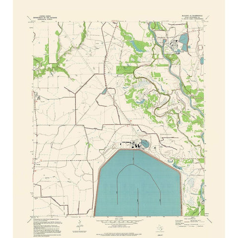 South East Blessing Texas Quad - USGS 1954 Black Modern Wood Framed Art Print with Double Matting by USGS