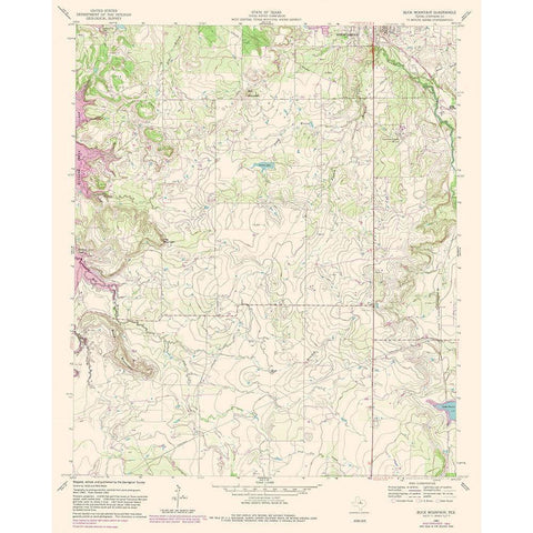 Buck Mountain Texas Quad - USGS 1961 Black Modern Wood Framed Art Print with Double Matting by USGS