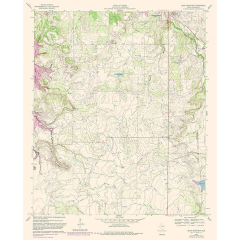 Buck Mountain Texas Quad - USGS 1961 Gold Ornate Wood Framed Art Print with Double Matting by USGS
