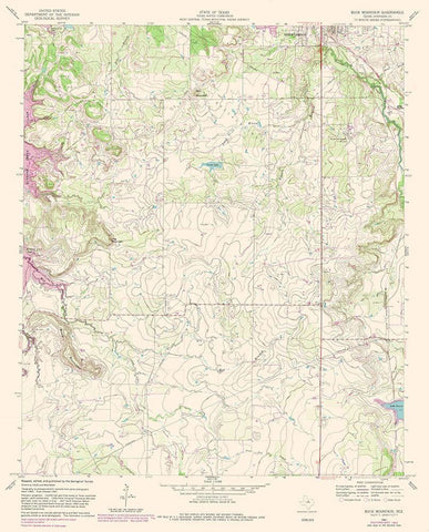 Buck Mountain Texas Quad - USGS 1961 White Modern Wood Framed Art Print with Double Matting by USGS