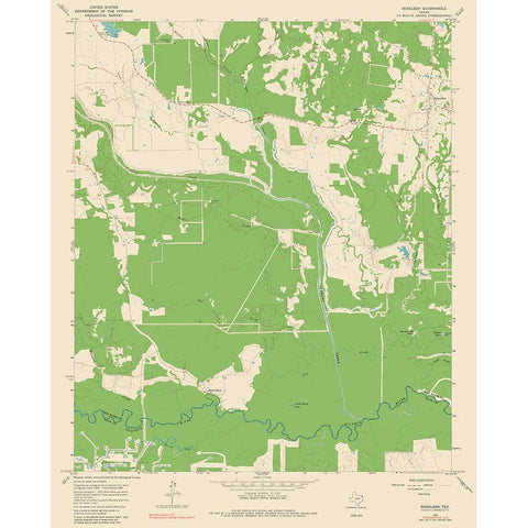 Boxelder Texas Quad - USGS 1965 White Modern Wood Framed Art Print by USGS