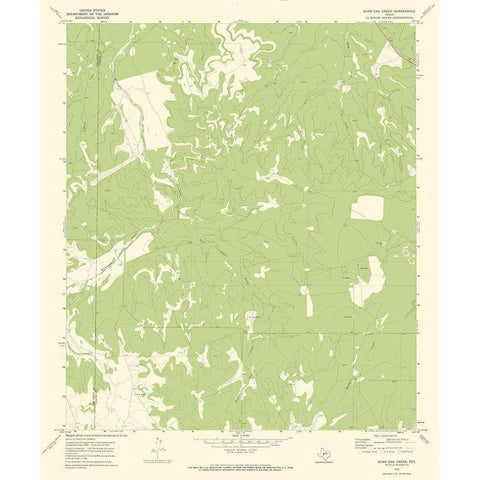 Burr Oak Creek Texas Quad - USGS 1970 White Modern Wood Framed Art Print by USGS