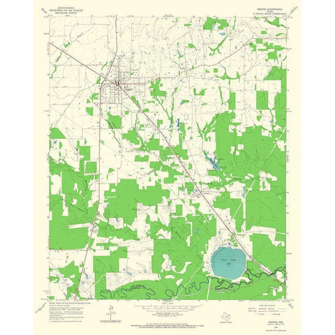 Bogata Texas Quad - USGS 1964 White Modern Wood Framed Art Print by USGS