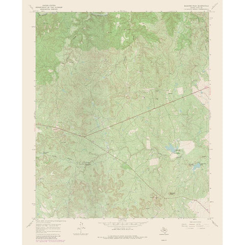 Buzzard Peak Texas Quad - USGS 1967 Black Modern Wood Framed Art Print with Double Matting by USGS