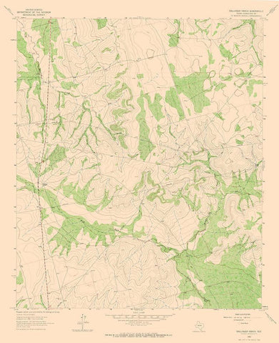 Ballinger Ranch Texas Quad - USGS 1963 White Modern Wood Framed Art Print with Double Matting by USGS