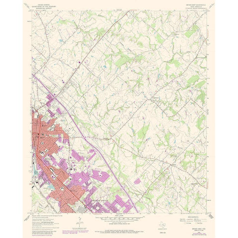 East Bryan Texas Quad - USGS 1962 Black Modern Wood Framed Art Print with Double Matting by USGS