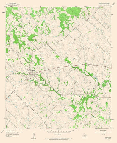 Burton Texas Quad - USGS 1958 White Modern Wood Framed Art Print with Double Matting by USGS