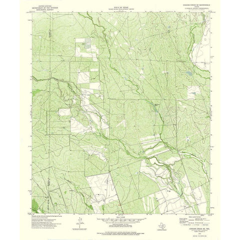 Chacon Creek SE Texas Quad - USGS 1974 Gold Ornate Wood Framed Art Print with Double Matting by USGS