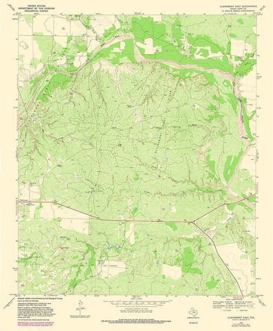 Clairemont East Texas Quad - USGS 1981 White Modern Wood Framed Art Print with Double Matting by USGS