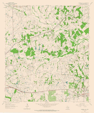 Chappell Hill Texas Quad - USGS 1963 White Modern Wood Framed Art Print with Double Matting by USGS