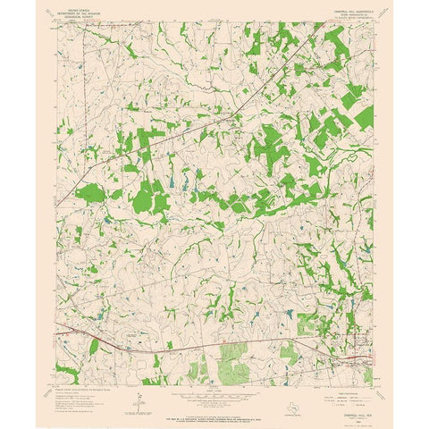 Chappell Hill Texas Quad - USGS 1963 White Modern Wood Framed Art Print by USGS