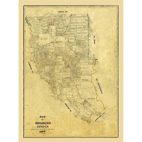 Cherokee County Texas - Arlitt 1877  Gold Ornate Wood Framed Art Print with Double Matting by Arlitt