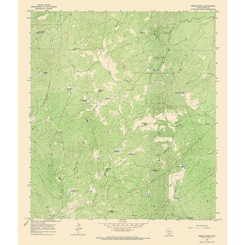 Cibolo Ranch Texas Quad - USGS 1965 White Modern Wood Framed Art Print by USGS