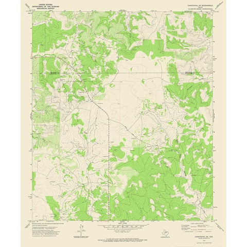 Christoval SE Texas Quad - USGS 1972 Black Modern Wood Framed Art Print with Double Matting by USGS