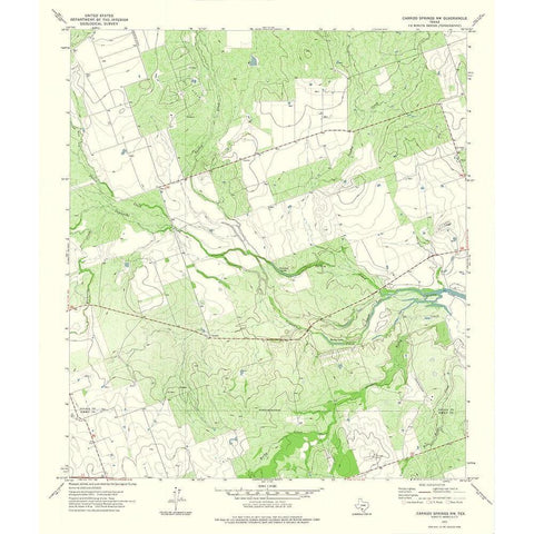 Carrizo Springs NW Texas Quad - USGS 1972 White Modern Wood Framed Art Print by USGS