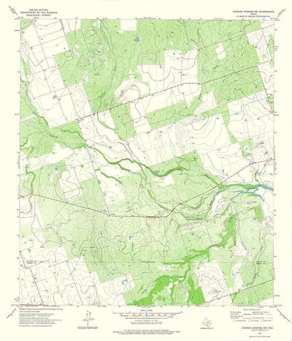 Carrizo Springs NW Texas Quad - USGS 1972 White Modern Wood Framed Art Print with Double Matting by USGS