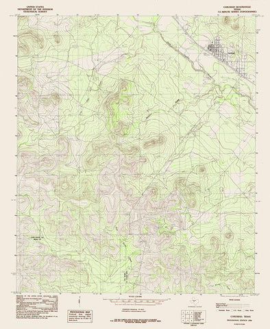 Carlsbad Texas Quad - USGS 1984 White Modern Wood Framed Art Print with Double Matting by USGS