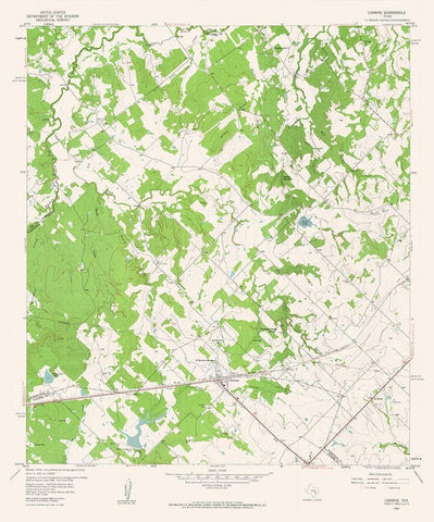 Carmine Texas Quad - USGS 1958 White Modern Wood Framed Art Print with Double Matting by USGS