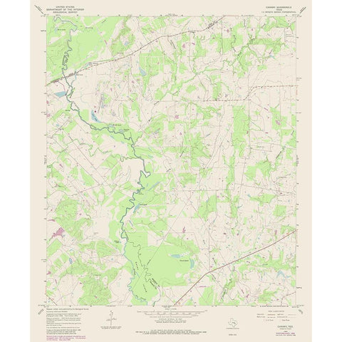 Canary Texas Quad - USGS 1965 Gold Ornate Wood Framed Art Print with Double Matting by USGS