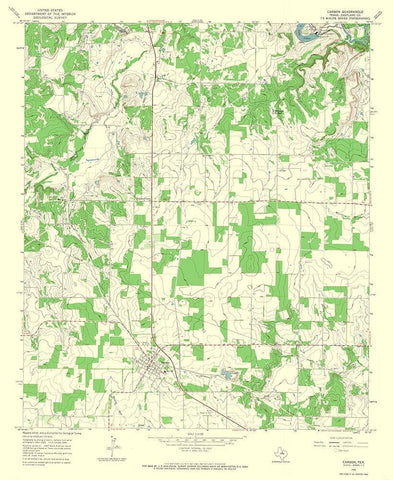 Carbon Texas Quad - USGS 1966 White Modern Wood Framed Art Print with Double Matting by USGS