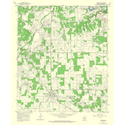 Carbon Texas Quad - USGS 1966 White Modern Wood Framed Art Print by USGS