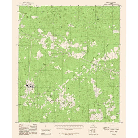 Camden Texas Quad - USGS 1979 White Modern Wood Framed Art Print by USGS