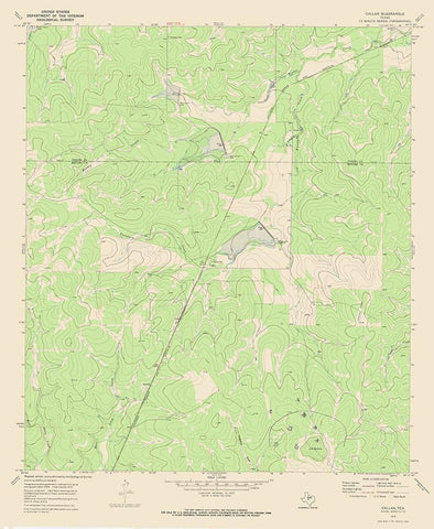 Callan Texas Quad - USGS 1970 White Modern Wood Framed Art Print with Double Matting by USGS