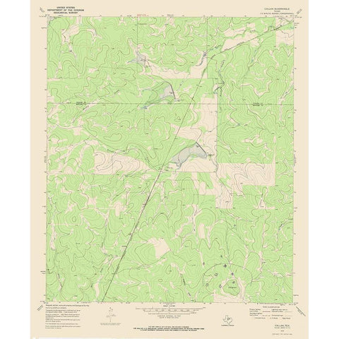 Callan Texas Quad - USGS 1970 White Modern Wood Framed Art Print by USGS