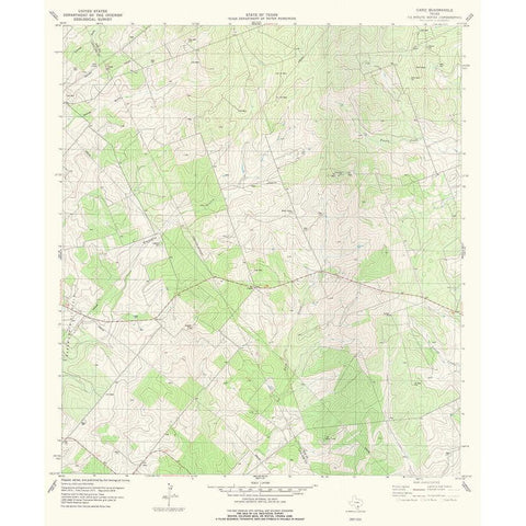 Cadiz Texas Quad - USGS 1979 Black Modern Wood Framed Art Print with Double Matting by USGS