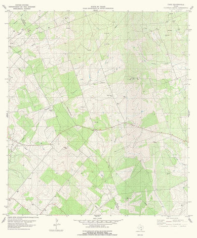 Cadiz Texas Quad - USGS 1979 White Modern Wood Framed Art Print with Double Matting by USGS