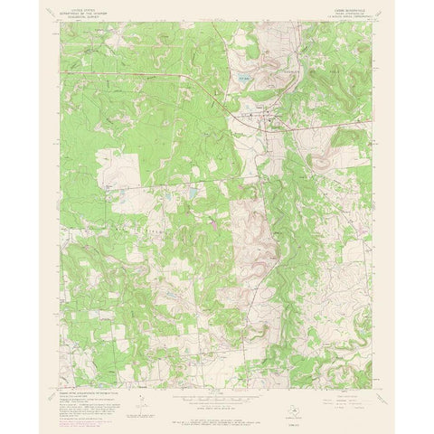 Caddo Texas Quad - USGS 1967 Black Modern Wood Framed Art Print with Double Matting by USGS