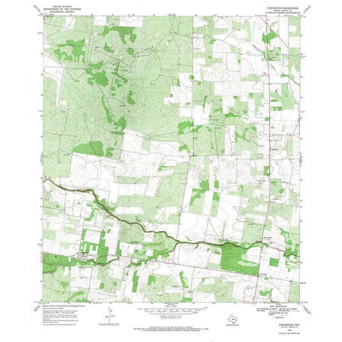 Concepcion Texas Quad - USGS 1968 White Modern Wood Framed Art Print by USGS