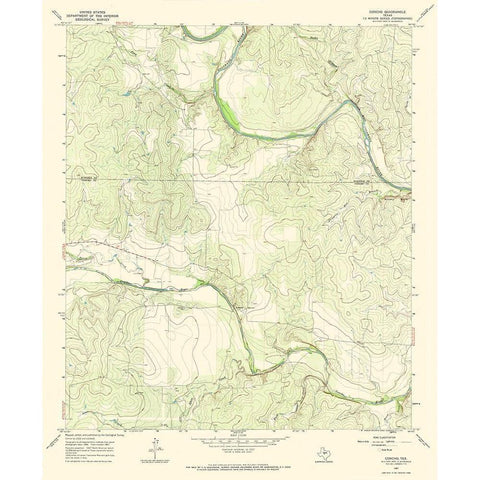 Concho Texas Quad - USGS 1967 White Modern Wood Framed Art Print by USGS