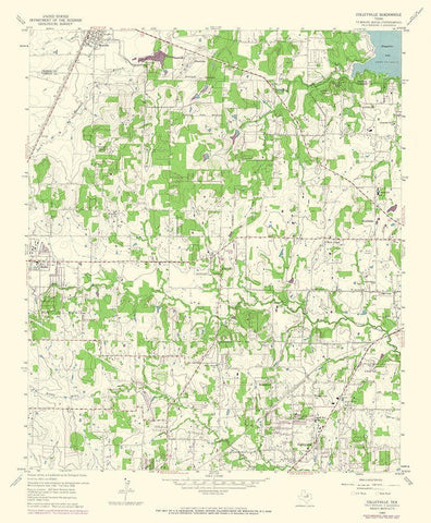 Colleyville Texas Quad - USGS 1959 White Modern Wood Framed Art Print with Double Matting by USGS