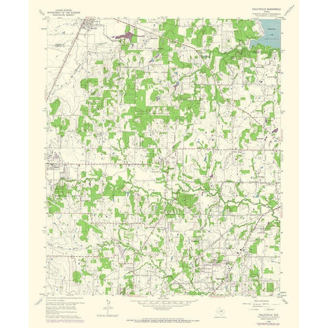 Colleyville Texas Quad - USGS 1959 White Modern Wood Framed Art Print by USGS