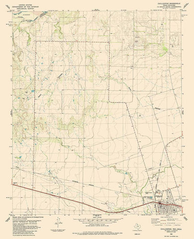 Chillicothe Texas Quad - USGS 1984 White Modern Wood Framed Art Print with Double Matting by USGS