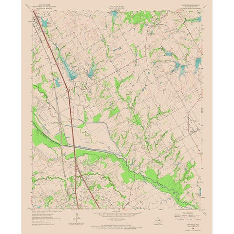 Chatfield Texas Quad - USGS 1961 Gold Ornate Wood Framed Art Print with Double Matting by USGS