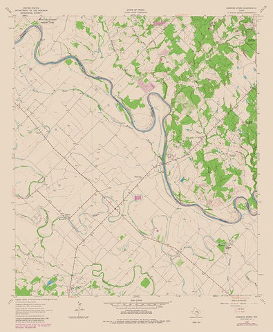 Chances Store Texas Quad - USGS 1980 White Modern Wood Framed Art Print with Double Matting by USGS