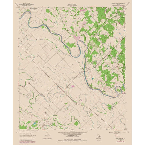 Chances Store Texas Quad - USGS 1980 White Modern Wood Framed Art Print by USGS