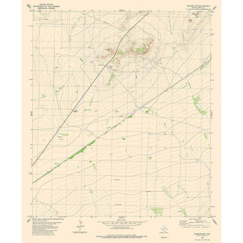 Chancellor Texas Quad - USGS 1980 Black Modern Wood Framed Art Print with Double Matting by USGS