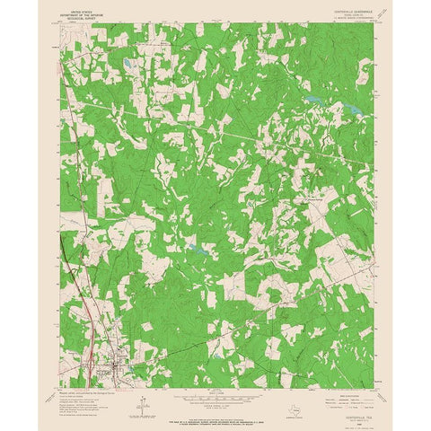 Centerville Texas Quad - USGS 1964 White Modern Wood Framed Art Print by USGS